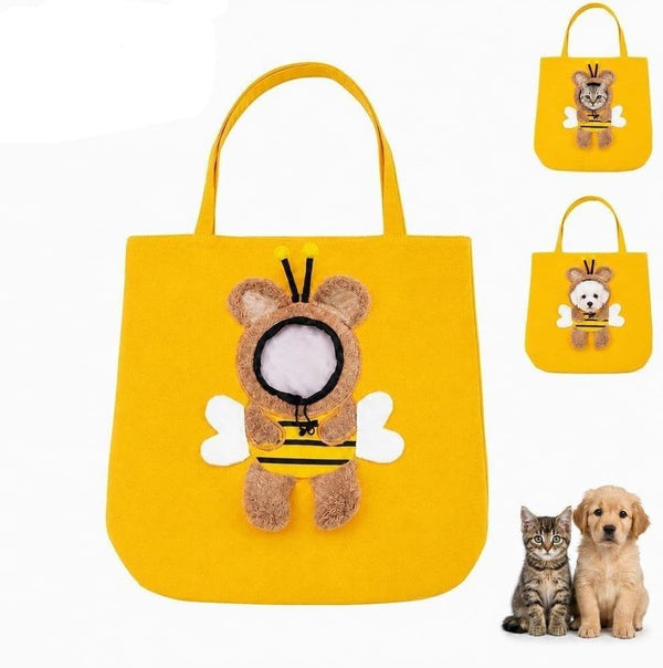 Paw Peek Bag, Breathable Pet Canvas Shoulder Carrier, Cat Dog Tote