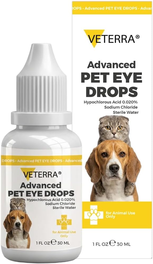 Dog and Cat Eye Care Solution for Dog & Cat – Vet Recommended Eye Cleaner, Helps Remove Eye Discharge & Tear Stains, Supports Eye Hygiene, Gentle Daily Use Eye Wash - 1 Oz 30 Ml