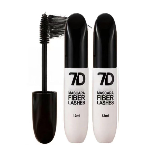 7D Silk Fiber Black Lengthening Mascara, Long Lasting Volume & Curling,2PCS