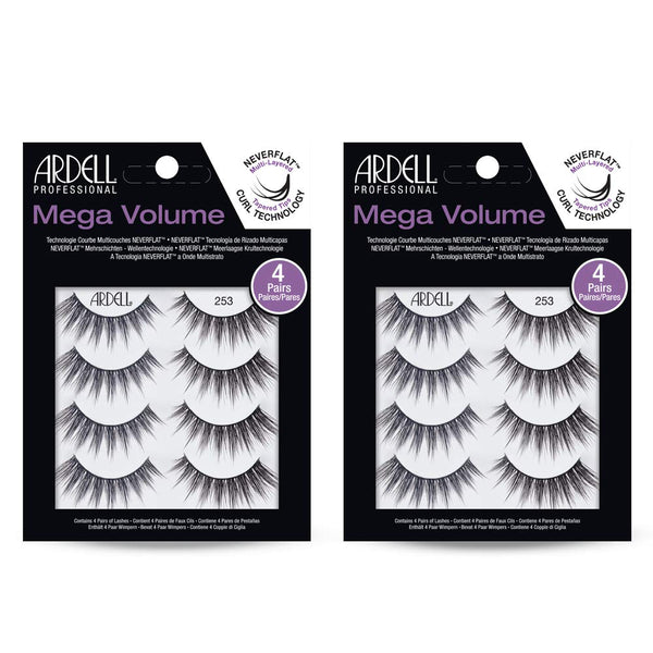 Ardell False Eyelashes Mega Volume 253, 1 Pack (4 Pairs Per Pack)
