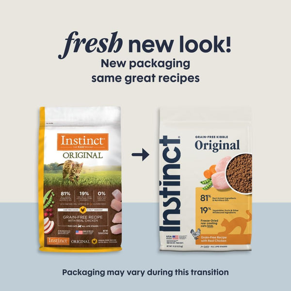 Instinct Original Dry Cat Food, Raw Coated Kibble, Real Chicken, 11 lb. Bag