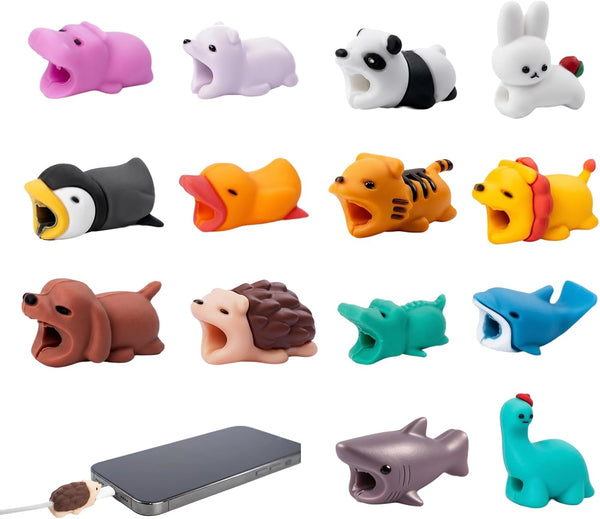 Cable Protector Cute 14-Pack, Adorable Animal Charging Cord Protectors Set