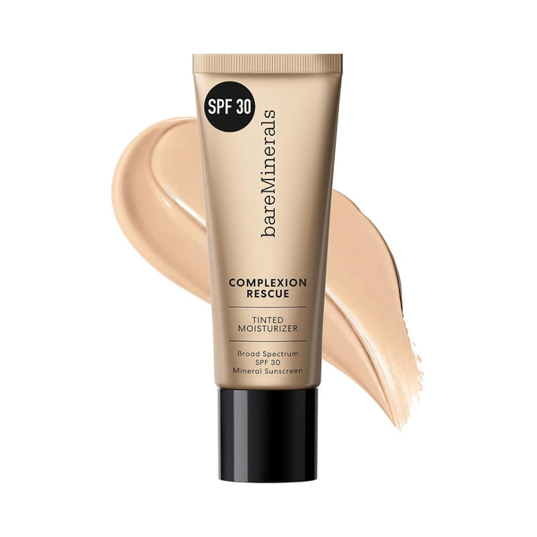 bareMinerals Complexion Rescue Tinted Moisturizer with SPF 30, Hydrating Tinted Mineral Sunscreen with Hyaluronic Acid, Sheer-to-Light Coverage, Multi-tasking, Skincare Infused Makeup