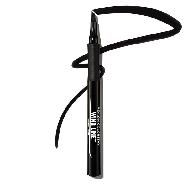 Revlon ColorStay Wing Line Liquid Eyeliner, Blackest Black, 0.04 fl oz | Waterproof liquid eyeliner with angled tip for easy wings & cat eyes. Smudge-proof, up to 24hr wear.