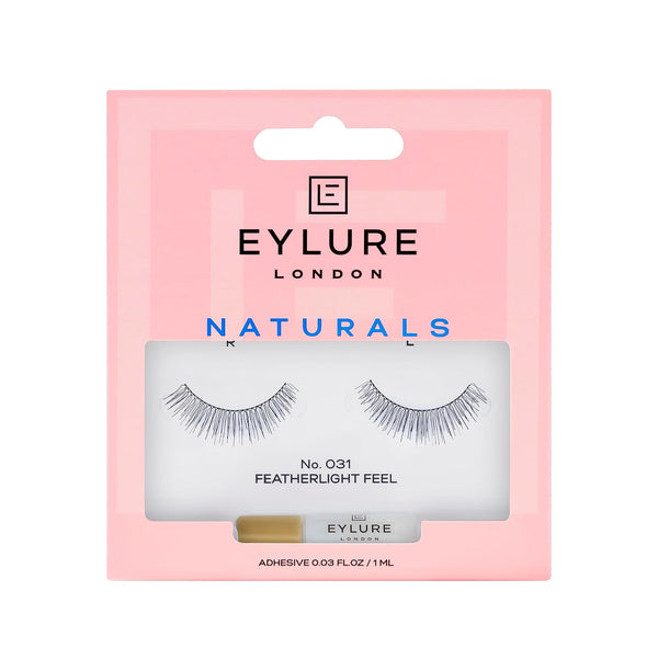 Eylure Naturals False Eyelashes, Style No. 031, Reusable, Adhesive Included, 1 Pair