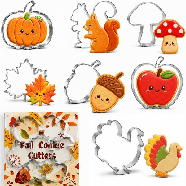 Fall Thanksgiving Cookie Cutters - 7PCS Stainless Steel Biscuit Molds
