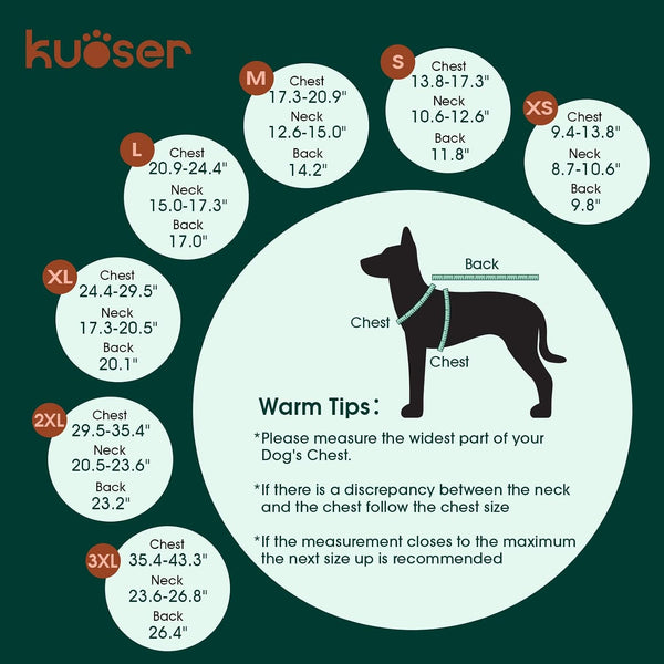 Kuoser Waterproof Dog Coat, Warm Reversible Dog Jacket with Leash Hole