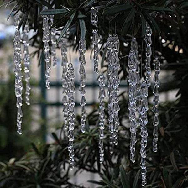 25 pcs icicles Ornament Set - ToBeIT Christmas Decoration Acrylic Clear icicles Set (25pcs Icicle Ornament)