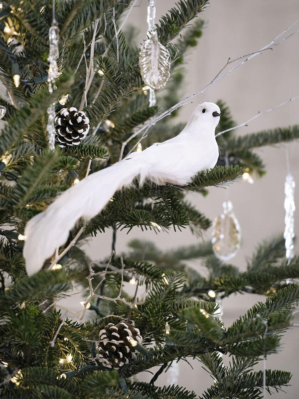 UWIOFF 12 Pcs Artificial White Dove Birds Clip On Christmas Tree Ornament