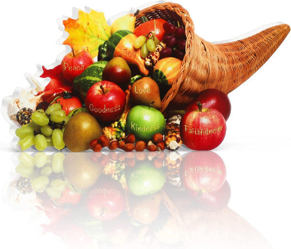 Amyhill Thanksgiving Cornucopia Centerpiece Fall Table Decor with Fruits