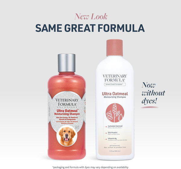 Veterinary Formula Smart Coat Complex Ultra Oatmeal Moisturizing Shampoo for Dogs, 17 Fl oz – Moisture-Rich, Nourishing Shampoo – Leaves Coat Clean, Soft, Silky, Shiny – Long-Lasting Fragrance
