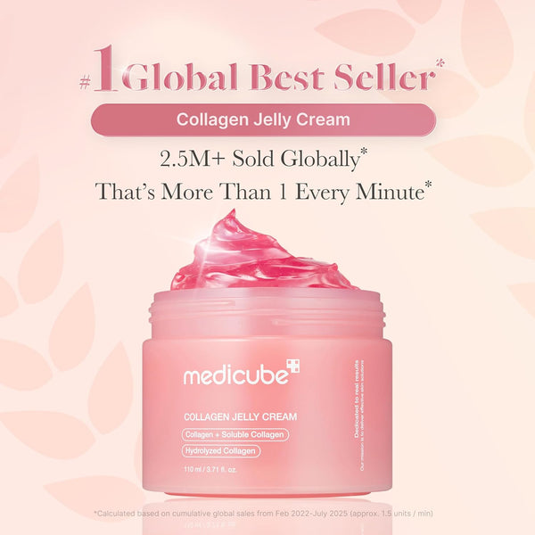 medicube Jelly Cream with Collagen & Niacinamide, 3.71 fl.oz | Freeze-Dried Hydrolyzed Collagen for Skin Barrier Hydration & 24H Glow - Plumper, Firmer looking skin, 3.71 fl.oz