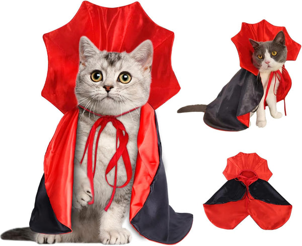 Halloween Cat Costume Vampire Cape for Small Medium Dogs Cats Witch Cloak