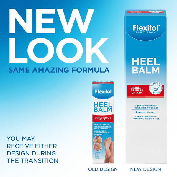 Flexitol Heel Balm, Cracked Heel Cream & Foot Balm, Intensive Hydration for Dry, Rough Feet & Heels, Urea-Based Moisturizing Cream, 4 oz Tube