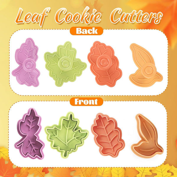 Yunko Cake Leaves Baking Pie Crust Cookie Cutters Set of 4