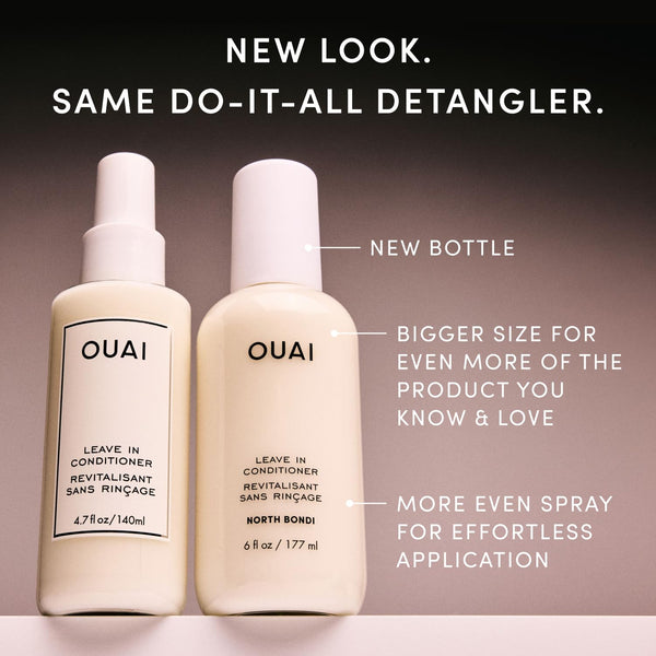 OUAI Multitasking Leave In Conditioner, North Bondi Scent, Full Size | Heat Protectant Spray up to 450°F, Lightweight, Hydrating Detangler & Anti-Frizz Primer for Curly, Fine & Color-Treated Hair