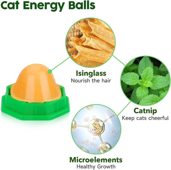 Potaroma 6 Pack Cat Energy Ball Toys, Includes Catnip for Cats Lick