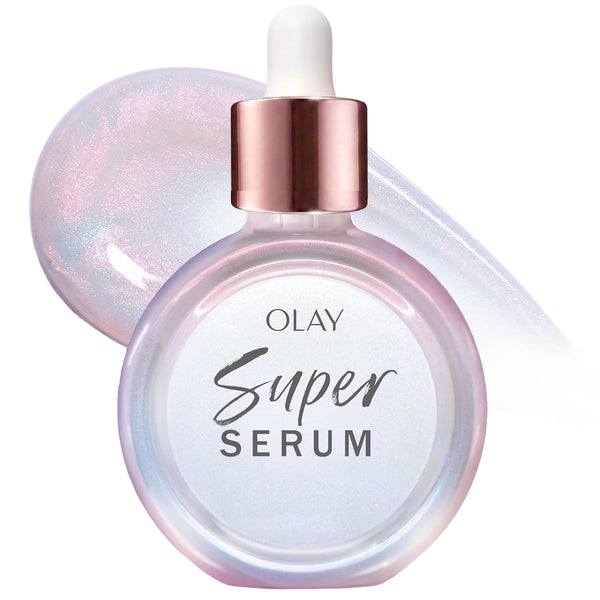 Olay Super Serum - Glow Serum for Face - Activated Niacinamide, Vitamin C & E, Collagen Peptide, AHA - 5-in-1 Benefits - Brightens, Hydrates, Smooths, Firms, Evens Tone, Proactive Anti-Aging, 1.0 Oz