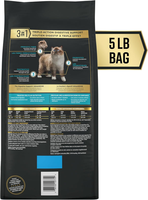 Purina Pro Plan AdvantEDGE Digestive Support Plus Adult Salmon and Rice Formula Dry Cat Food - 5 lb. Bag