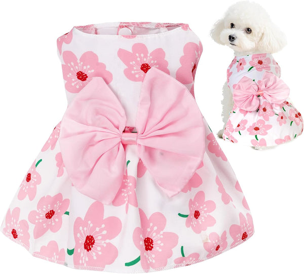 choyaxo Floral Dog Dress Cute Dog Skirt Pet Dress Summer Pet Clothes for Puppy Small Cats