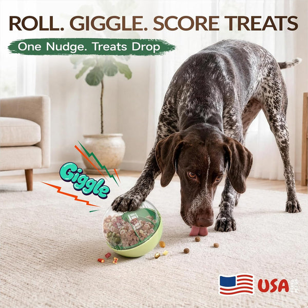 XL Rolling Dog Treat Dispenser Toys Wobble Giggle Ball, Slow Feeder