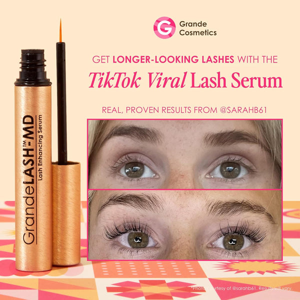Grande Cosmetics GrandeLASH-MD Lash Enhancing Serum - Peptide & Vitamin Infused Formula for Longer, Thicker, Fuller Looking Lashes - Ophthalmologist Tested, Cruelty-Free.