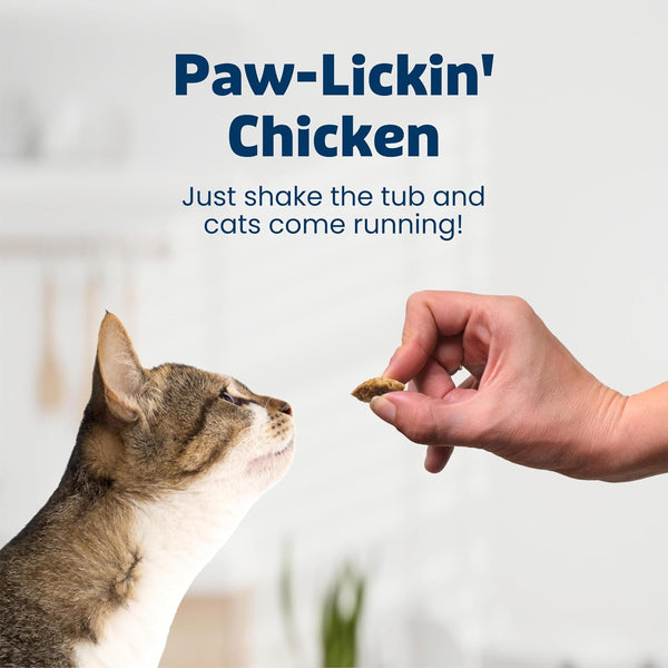 Blue Buffalo Bursts Paw-Lickin' Chicken Crunchy & Creamy Cat Treats, Great for Training, Made with Real Chicken Natural Cat Treats Enhanced with Vitamins, Minerals & Other Nutrients, Tub 12 oz.