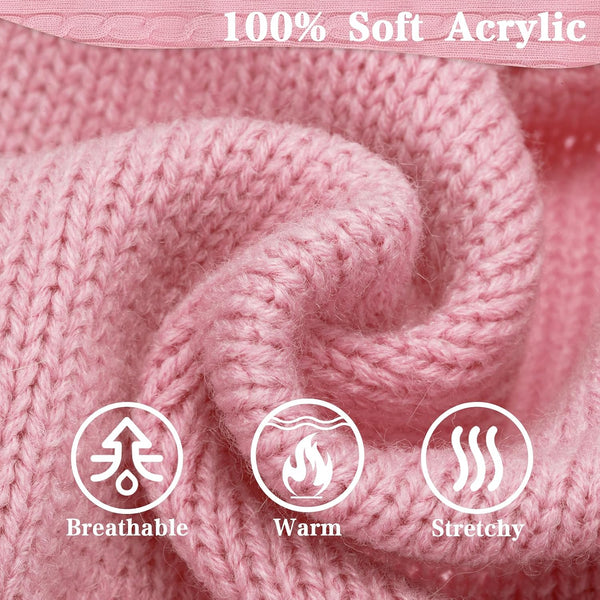 PUPTECK Winter Dog Cat Sweater Coat - Soft Cold Weather Clothes Knitwear for Kitties & Small Dogs Indoor Outdoor Walking Warm, Knitted Classic for Doggies Kitties Girls Boys, Pink M
