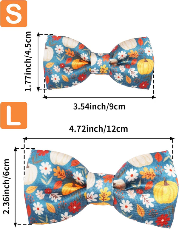 PET SHOW 10 Pack Fall Dog Bowties for Large Dogs Sliding on Collar