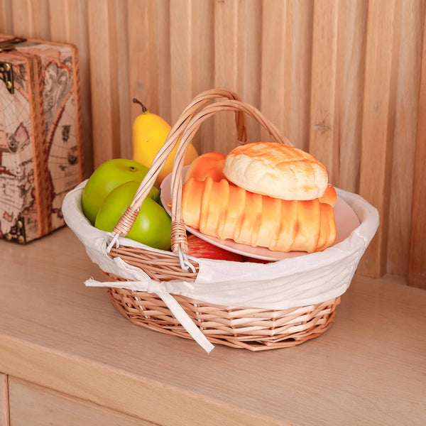 Vintiquewise Natural Wicker Picnic Basket with a Handle for Home and Garden