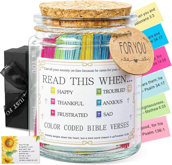Bible Verse Jar, Read Me When Bible Verses Jar, Christian Gifts for Women | Daily encouragement and prayer, Christian gifts for women, moms, daughters, friends, birthdays, graduation, Christmas
