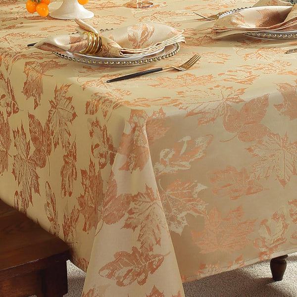 SASTYBALE Fall Thanksgiving Rectangle Tablecloth 60 x 84 Inch Beige & Gold