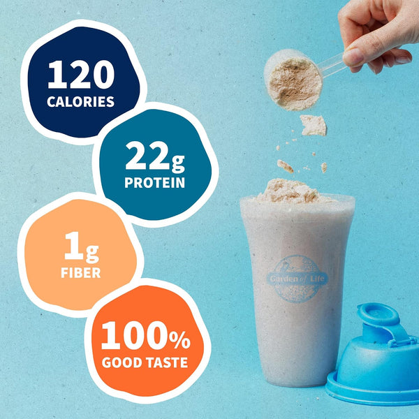 Garden of Life Protein Powder, Vegan Protein Powder, BCAA, Probiotics & Digestive Enzymes, Gluten & Lactose Free, Unflavored, 20 Servings