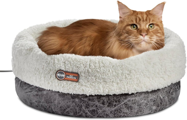 K&H Heated Cat Bed, Thermo-Snuggle Cup Bomber Indoor, Safety Listed, 18x14