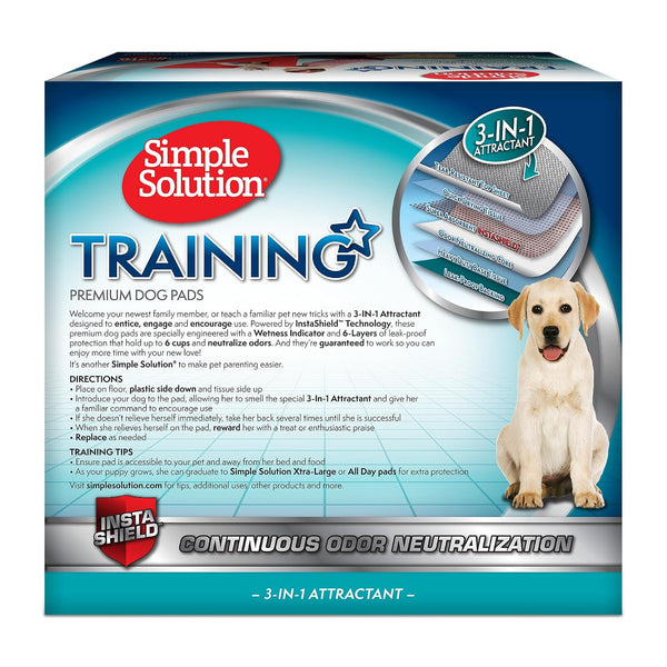Simple Solution Large Pee Pads for Dogs, Puppy Potty Training, Leak Proof Dog Pads, Pet Pee Pad, Disposable Puppy Pad, Large 23"x24", 100 Count