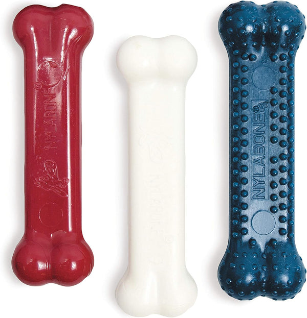 Nylabone Original Bone Power Chew Toys for Dogs, Durable & Tough Dog Toys for Aggressive Chewers, Long Lasting Chicken, Bacon, and Peanut Butter Flavor, Small - Up to 25 lbs, 1 Count