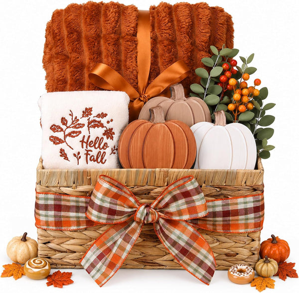 Remagr 8 Pcs Fall Gift Basket for Women Autumn Thanksgiving Gift Stuffers