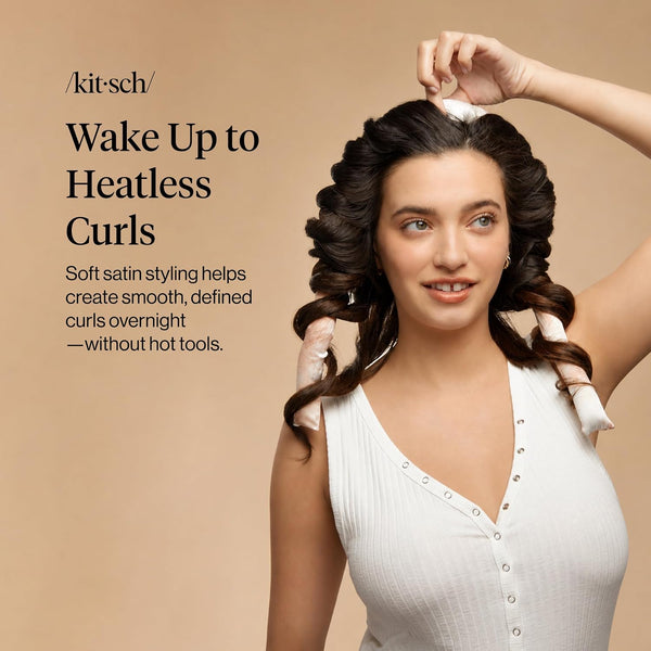 Kitsch Satin Heatless Curls Overnight Set - Sunset Tie Dye