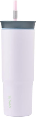 Owala FreeSip Tumbler Insulated Stainless Steel Water Bottle with Built-in Straw and Side Handle, For Travel, Work, School, and Sports, 40oz, BPA Free, Leak Proof, Strawberry Fields