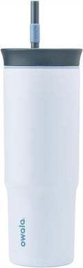 Owala FreeSip Tumbler Insulated Stainless Steel Water Bottle with Built-in Straw and Side Handle, For Travel, Work, School, and Sports, 40oz, BPA Free, Leak Proof, Strawberry Fields