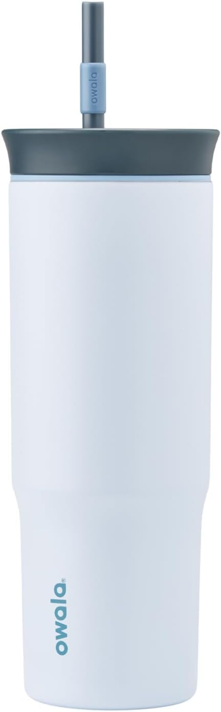Owala FreeSip Tumbler Insulated Stainless Steel Water Bottle with Built-in Straw and Side Handle, For Travel, Work, School, and Sports, 40oz, BPA Free, Leak Proof, Strawberry Fields