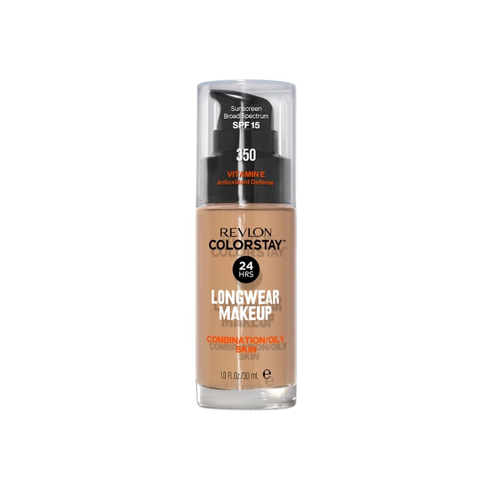 Revlon Liquid Foundation, ColorStay Face Makeup for Combination & Oily Skin, SPF 15, Medium-Full Coverage with Matte Finish, 360 Golden Caramel, 1 Fl Oz