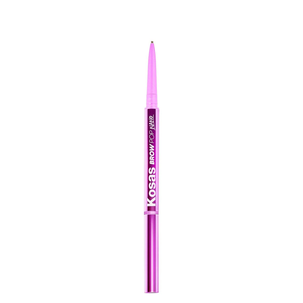 Kosas Brow Pop Nano Ultra-Fine 1mm Eyebrow Pencil with Spoolie, Taupe | Ultra-fine 1mm brow pencil with a spoolie to create precise, hair-like strokes for natural-looking definition.