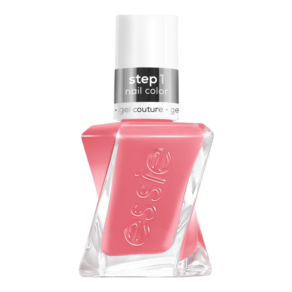 Essie Gel Couture Long-Lasting Nail Polish, Vegan, Clear, Shiny Top Coat, 0.46 fl oz