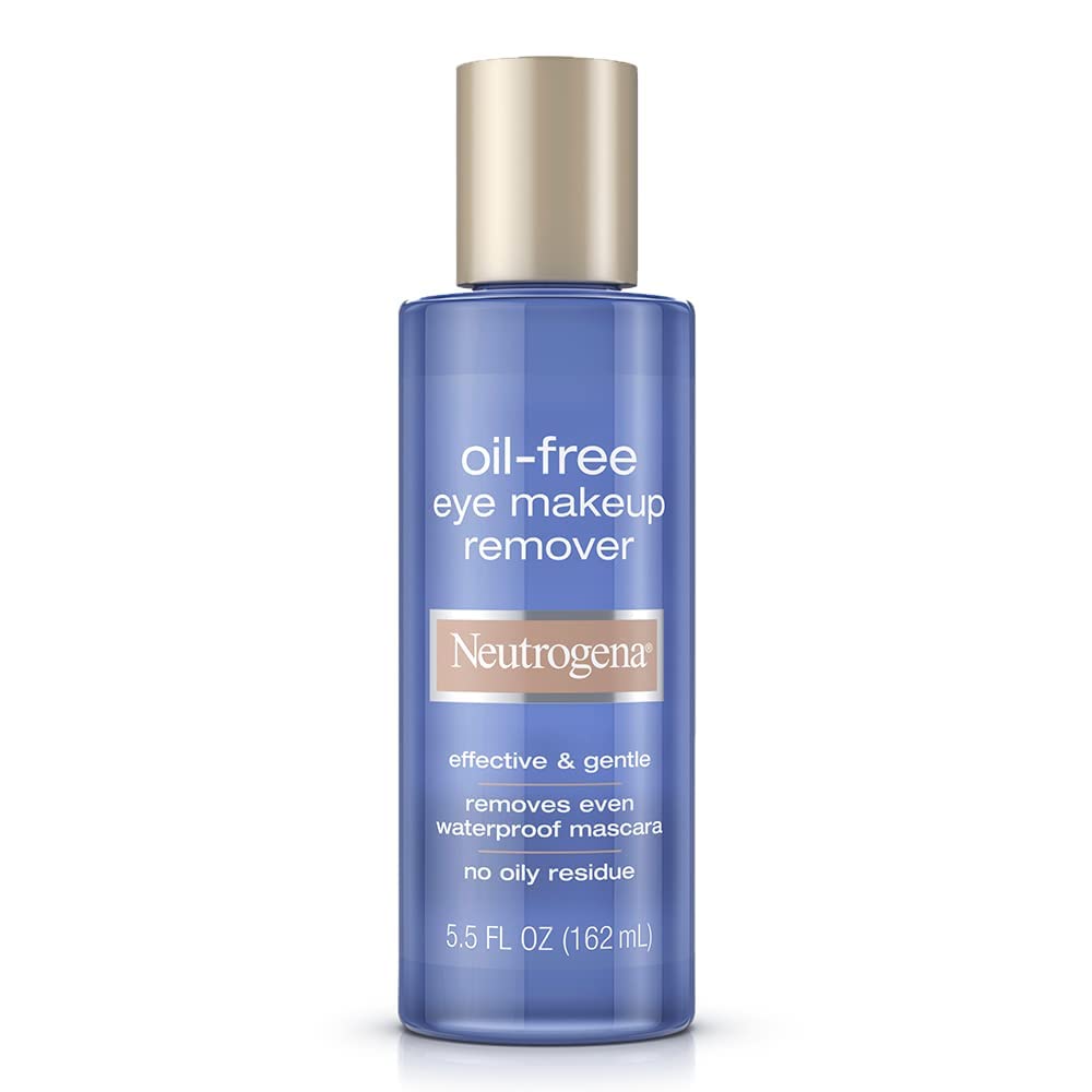 Neutrogena Gentle Oil-Free Eye Makeup Remover & Cleanser for Sensitive Eyes, Non-Greasy Makeup Remover, Waterproof Mascara Remover, Dermatologist & Ophthalmologist Tested, 5.5 fl. oz