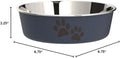 Loving Pets Bella Dog Bowls- Stainless Steel Dog & Cat Bowls - Spill Proof Dog Food Bowl, Cat Bowl, Puppy Essentials & Pet Supplies Great for Home & Travel (Medium 20-35 lbs, Blueberry)