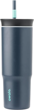 Owala FreeSip Tumbler Insulated Stainless Steel Water Bottle with Built-in Straw and Side Handle, For Travel, Work, School, and Sports, 40oz, BPA Free, Leak Proof, Strawberry Fields