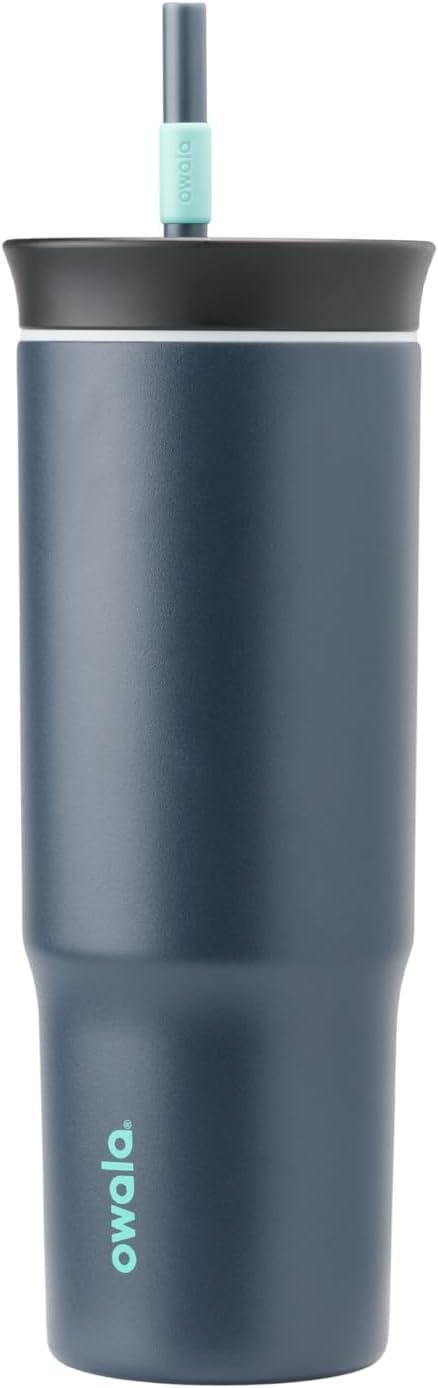 Owala FreeSip Tumbler Insulated Stainless Steel Water Bottle with Built-in Straw and Side Handle, For Travel, Work, School, and Sports, 40oz, BPA Free, Leak Proof, Strawberry Fields