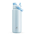 POWCAN 26 oz Insulated Water Bottle with 2-in-1 Straw and Spout Lid, Keep Cold 24H, Leak-Proof, Fits in Car Cup Holder, Stainless Steel Water Bottle for Sports, Travel, and School (Cotton Candy)