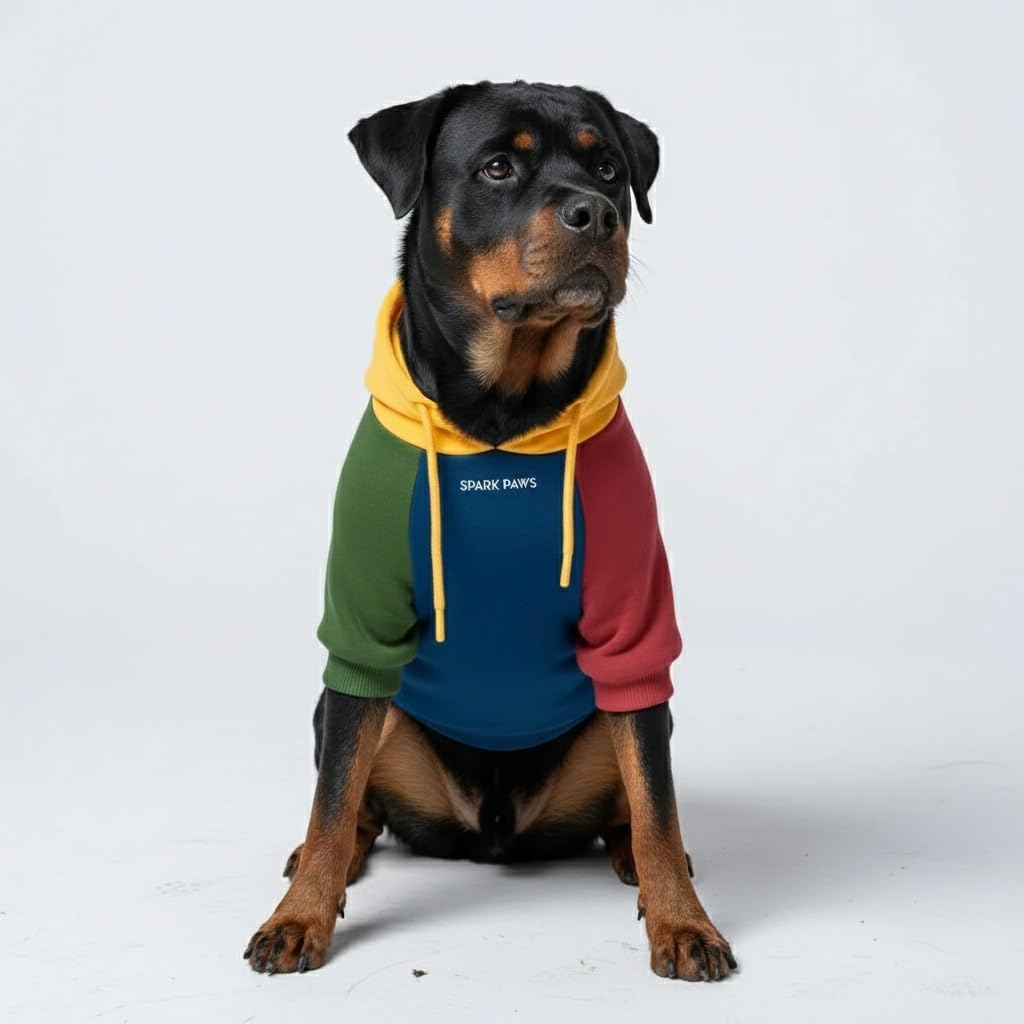Spark Paws Dog Hoodie – Premium Dog Sweater for Small, Medium, and Large Dogs | Warm Outfits for French Bulldogs, Pitbull, Puppy, Winter Jacket Alternative - Slate Blue - XL